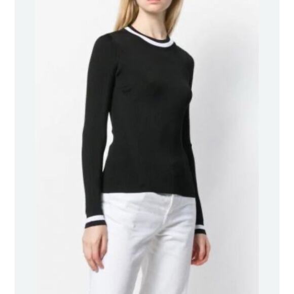 Rag & Bone Black Knit Ribbed Priya Pullover Crew Neck Sweater Size S - Picture 1 of 8